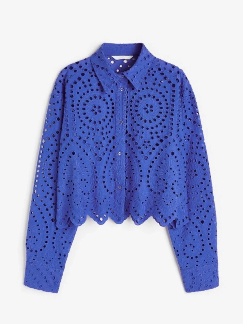 Eyelet Embroidered Button-Front Shirt